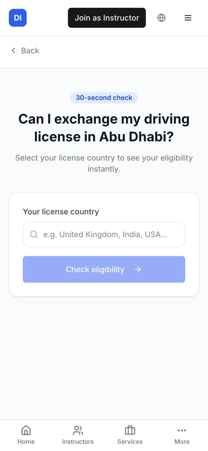 The foreign driving licence eligibility check